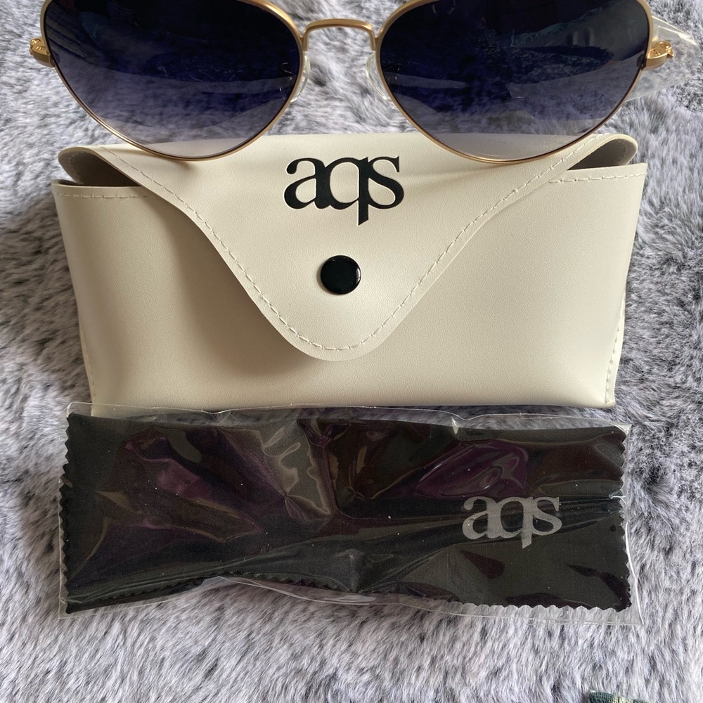 NWT  AQS Mason 58mm Aviator Sunglasses black color/ 100% authentic - Picture 7 of 11